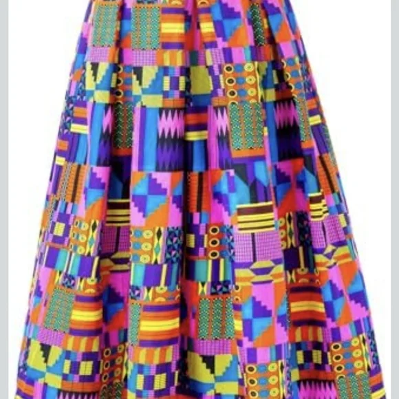 SHENBOLEN

African Ankara Dresses For Women ClothVibrant Multicolor A-Line Skirt - Picture 7 of 9